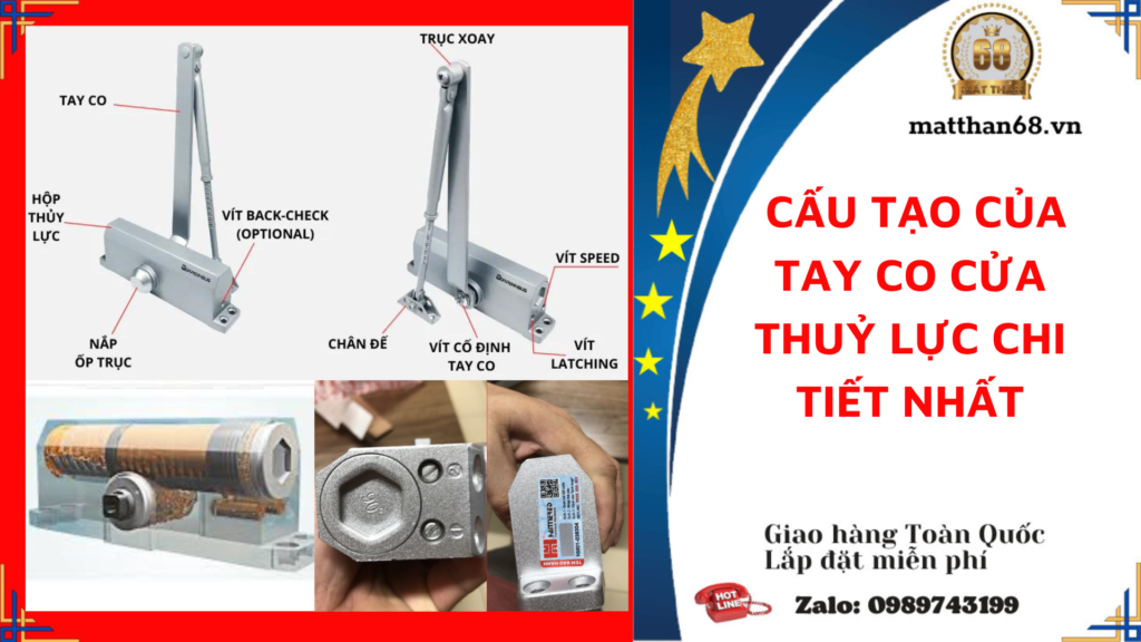 tay co cửa thuỷ lực