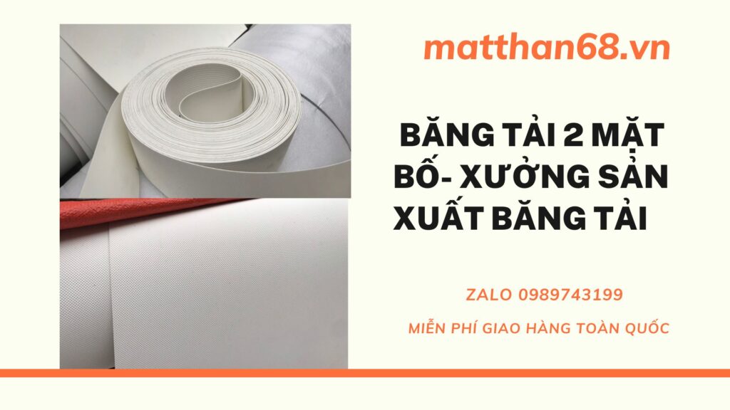 ✅ Băng Tải 2 Mặt Bố Màu Trắng dày 2.5 ly